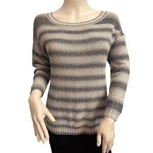 Banana Republic Women's Gray Stripe Sweater Small